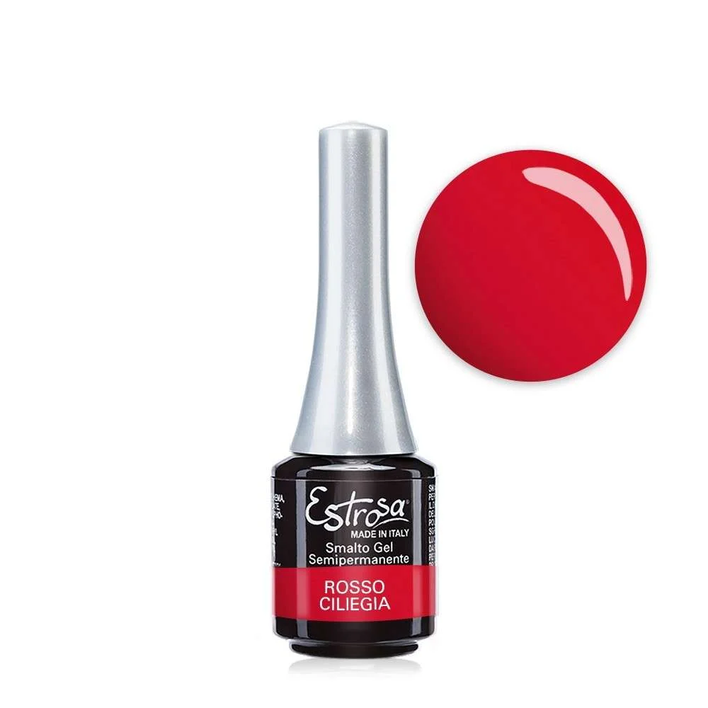 ESTROSA MINI-SMALTO GEL SEMIPERMANENTE COL. ROSSO CILIEGIA 7 ML.