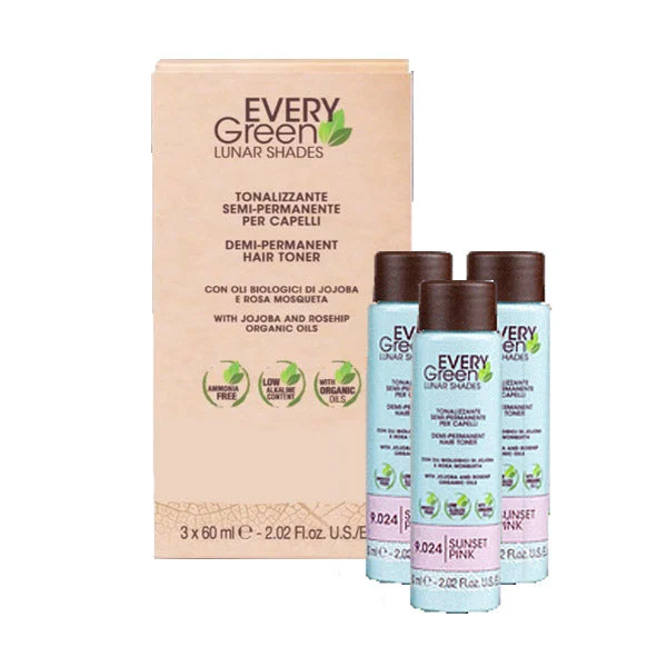 EveryGreen Lunar Shades Tonalizzante 9.024 Sunset Pink Semi-Permanente 3x60ml