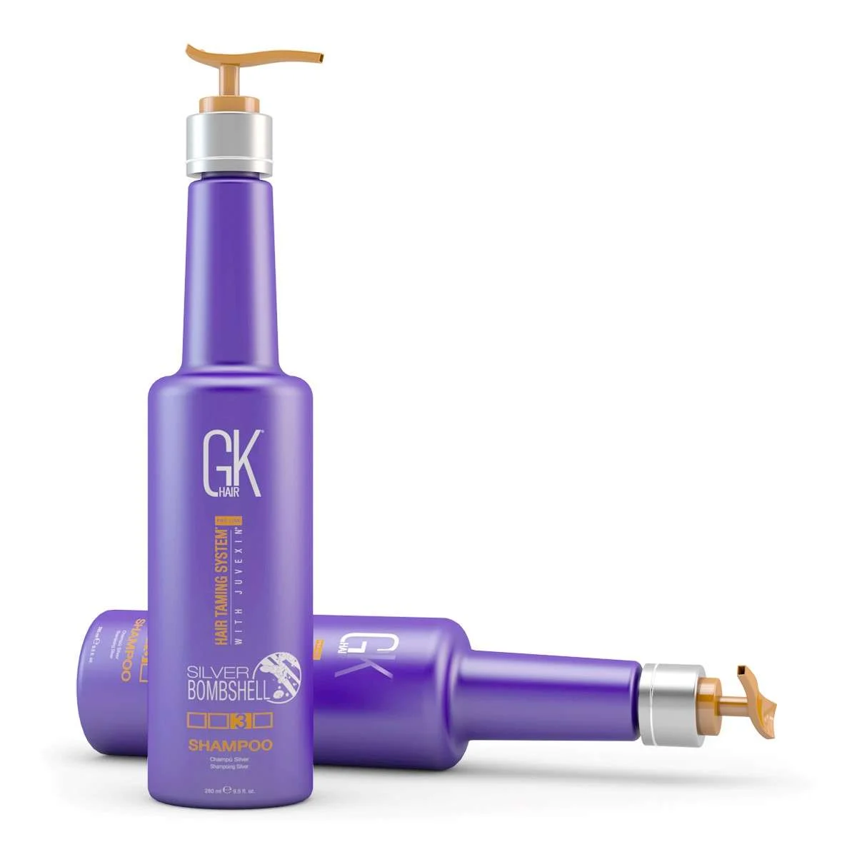 GK HAIR GLOBAL KERATIN SILVER BOMBSHELL SHAMPOO 280 ML.