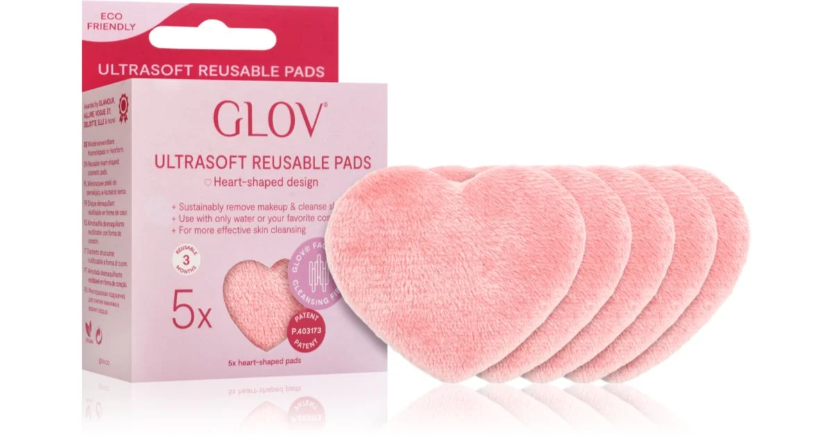 GLOV Heart-Shaped Ultrasoft dischetti struccanti lavabili 5 pezzi