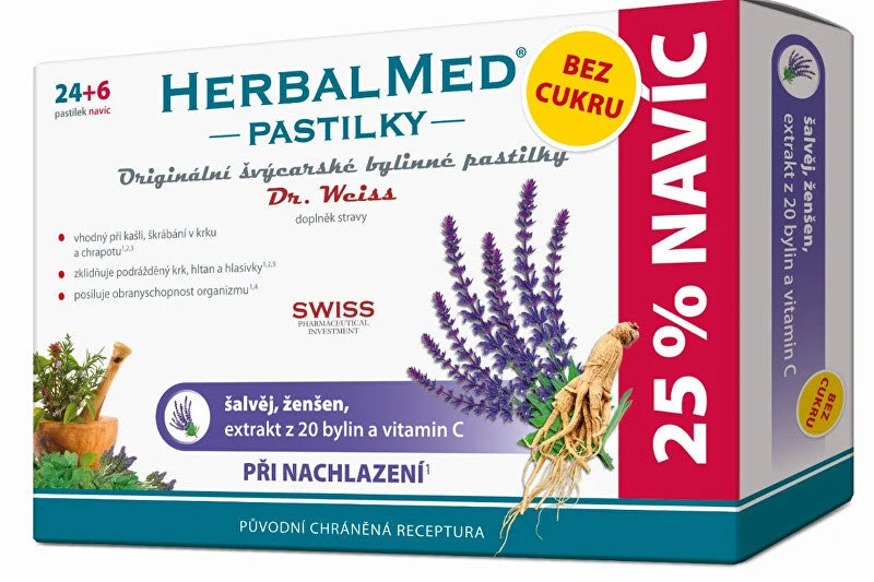 Simply you Pastiglie Dr. Weiss HerbalMed per raffreddori pastiglie senza zucchero 24 pastiglie + 6 GRATIS