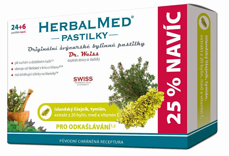 Simply you Pastiglie Dr. Weiss HerbalMed per pastiglie per la tosse 24 pastiglie + 6 GRATIS