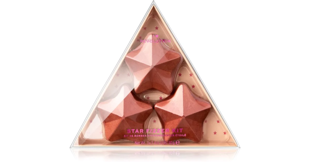 Makeup Revolution Kit da bagno Star Set regalo Bomba da bagno a forma di stella 3 x 40 g Cocco