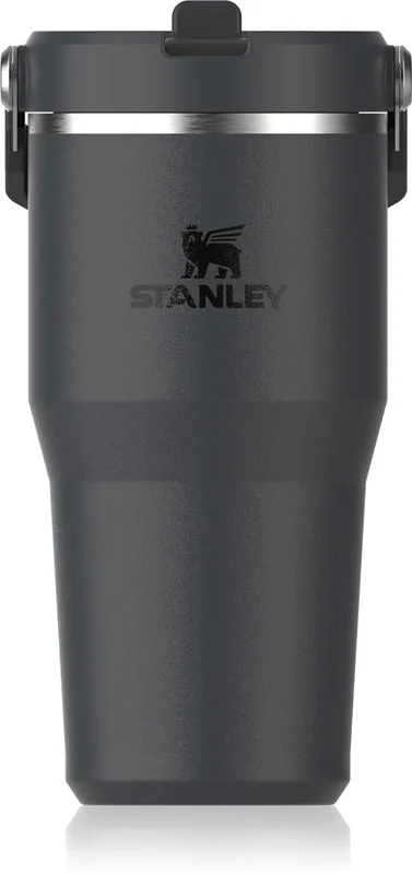 Stanley IceFlow™ Flip Straw Bicchiere termico bottiglia in acciaio inox per l’acqua nero 2.0 600 ml