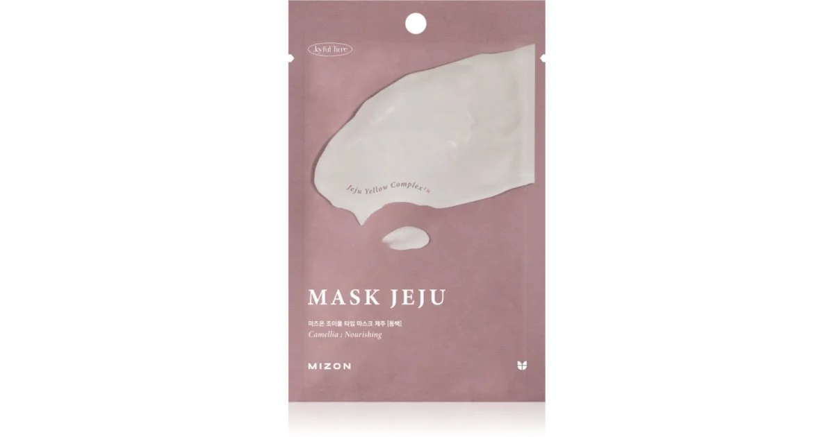 Mizon Joyful Time Jeju Camellia maschera viso nutriente in tessuto con effetto antiossidante 23 g