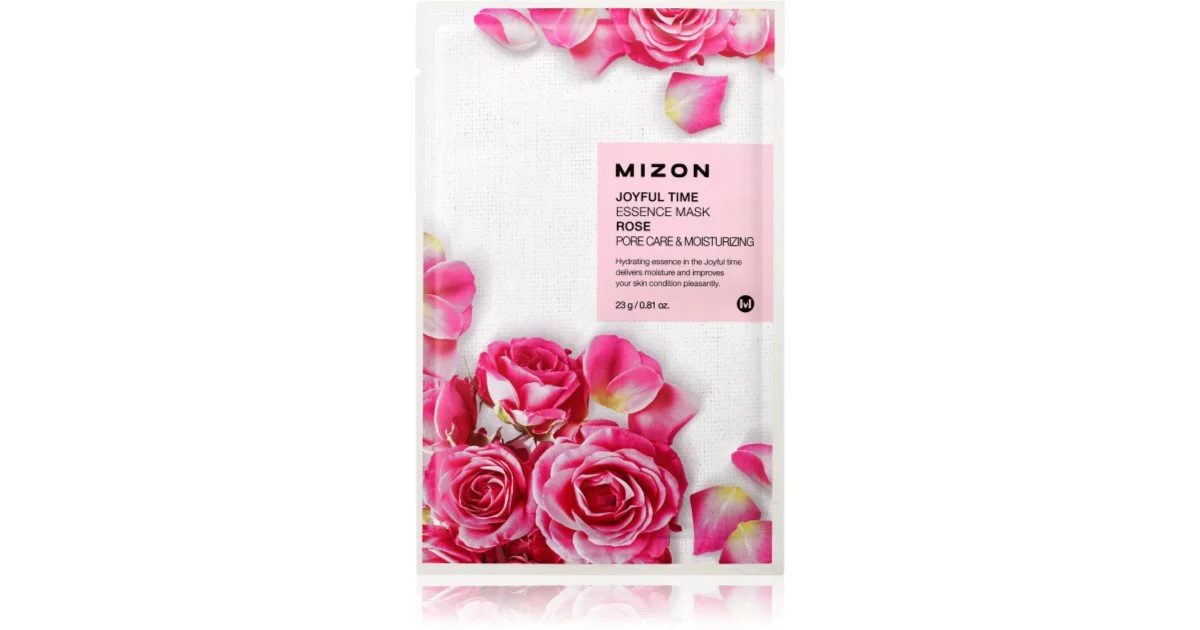Mizon Joyful Time Rose mascheraviso idratante in tessuto per chiudere i pori 23 g