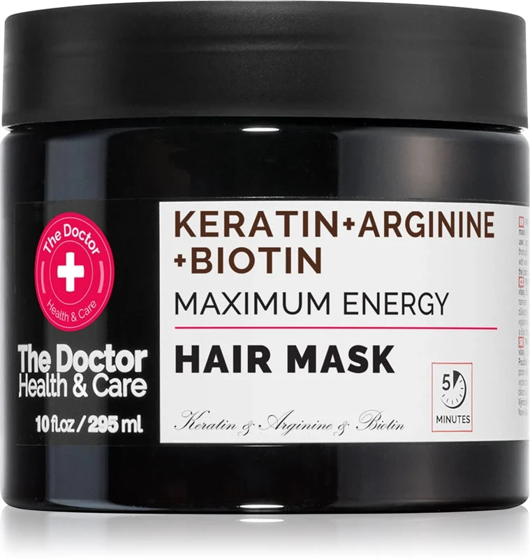 The Doctor Keratin + Arginine + Biotin Maximum Energy maschera alla keratina per capelli 295 ml