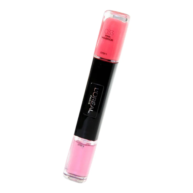 Smalto per unghie infallibile L'Oreal Paris 2 in 1 033 Pink Warrior 2 x 5 ml