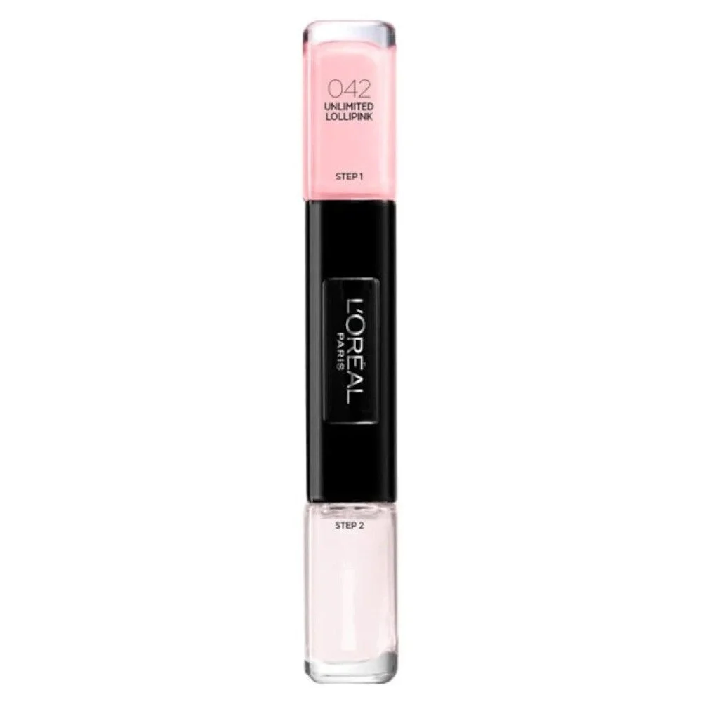 Smalto per unghie infallibile L'Oreal Paris 2 in 1 042 Unlimited Lollpink 2 x 5 ml