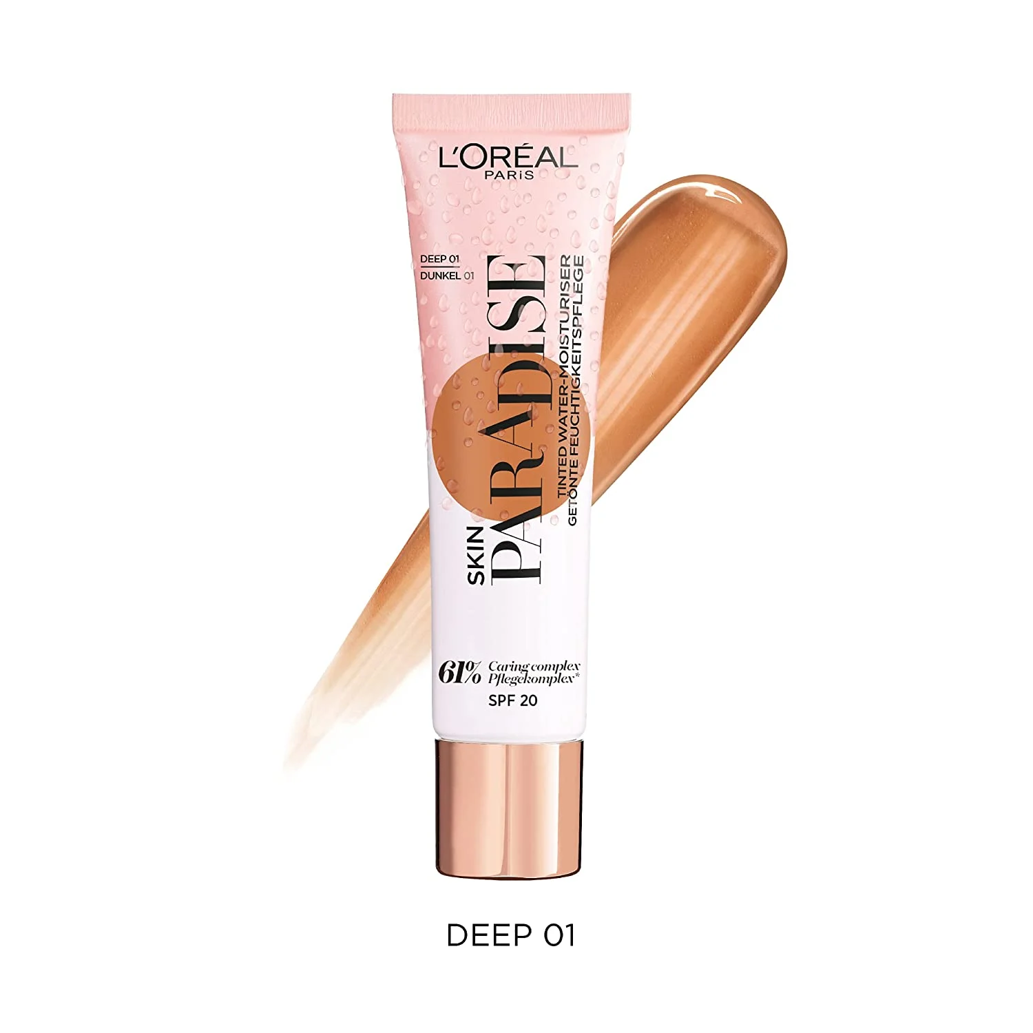 L'Oreal Paris Skin Paradise Crema idratante all'acqua di aloe vera per il viso SPF 20 01 Deep 30 ml