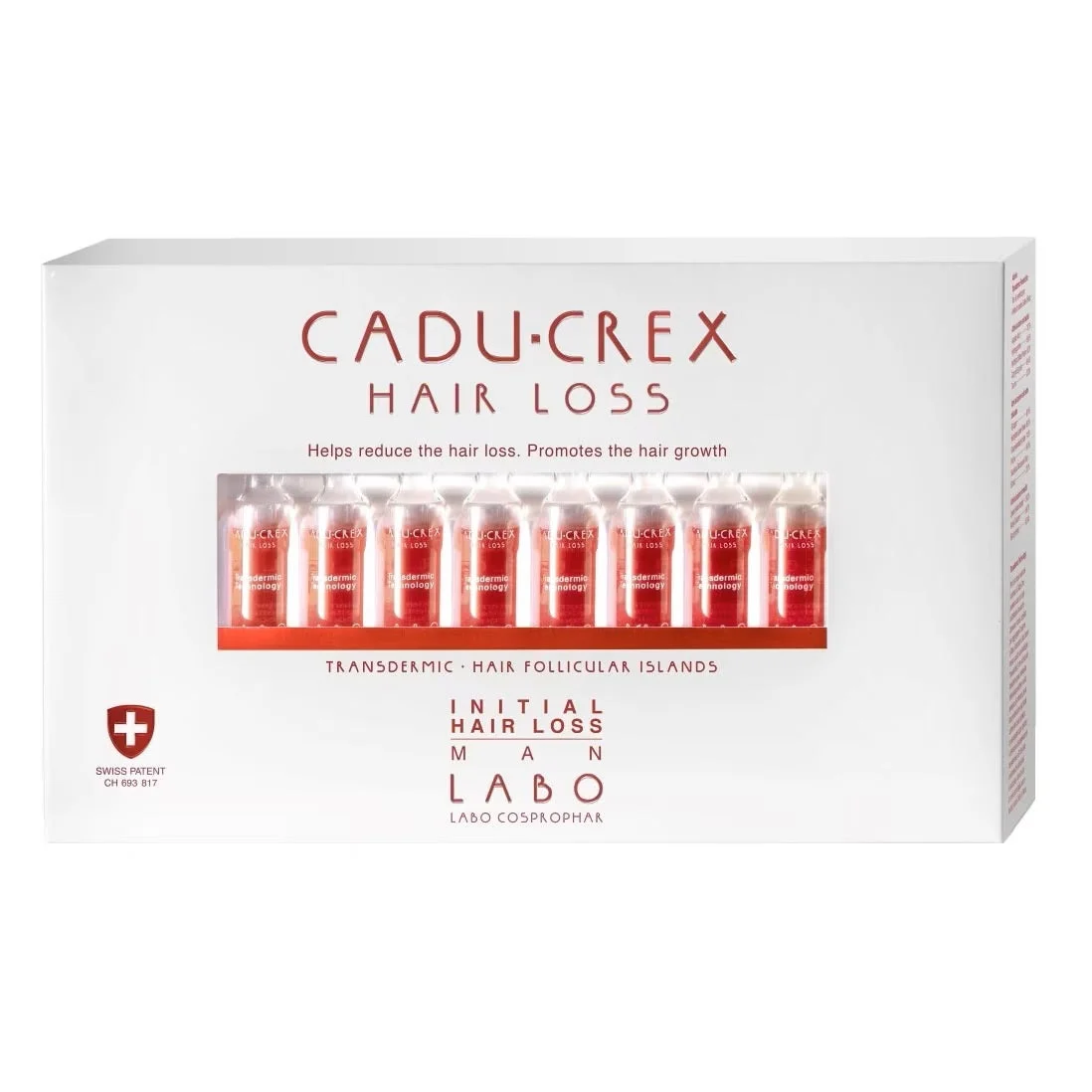 Labo, Cadu-Crex fase iniziale, anti perdita di capelli, siero per il trattamento delle fiale, per il cuoio capelluto, per gli uomini, 20 pezzi, 3,5 ml
