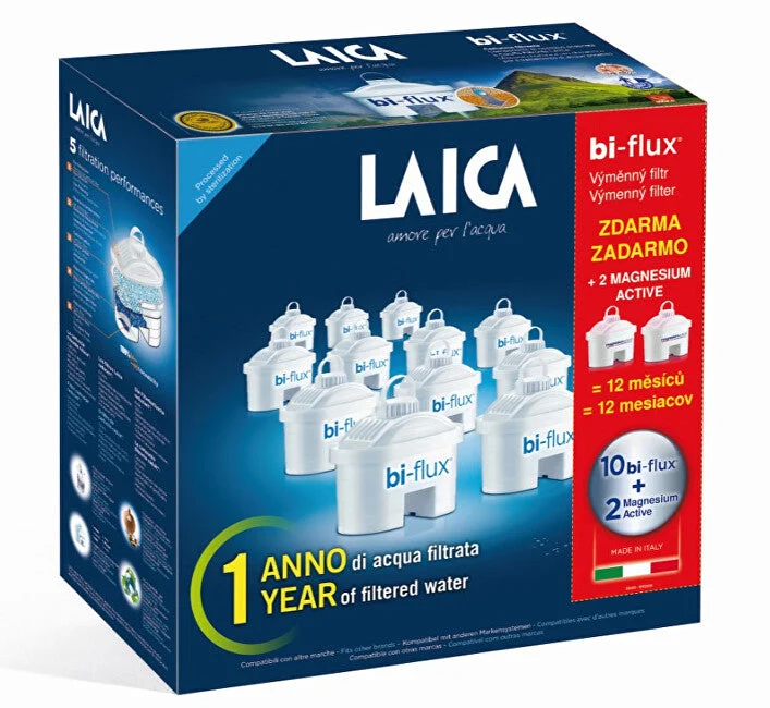 Laica F12SES0 Filtro biflusso 10 pezzi + 2 pezzi Magnesio attivo