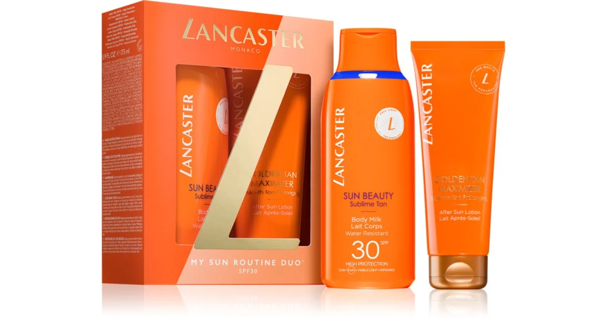Lancaster Sun Beauty confezione regalo da donna latte abbronzante SPF 30 175 ml + latte corpo prolungatore d'abbronzatura 125 ml