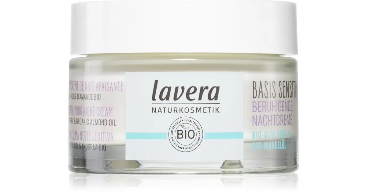 Lavera Basis Sensitiv Crema Notte Lenitiva Senza Profumazione 50 Ml