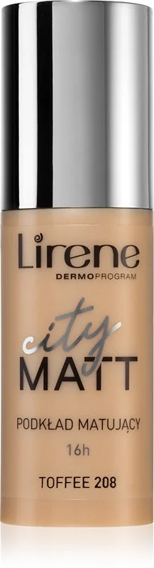 Lirene City Matt Fondotinta Liquido Opacizzante Effetto Lisciante Colore 208 Toffee 30 Ml