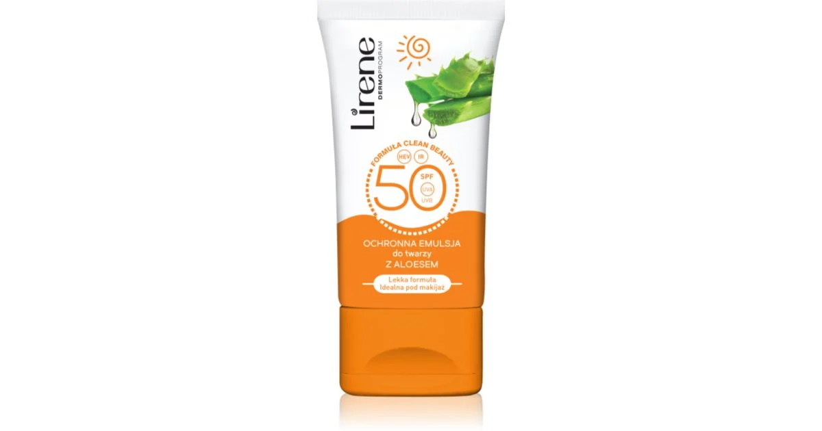 Lirene emulsione giorno protettiva per viso e décolleté aloe vera spf 50 50 ml