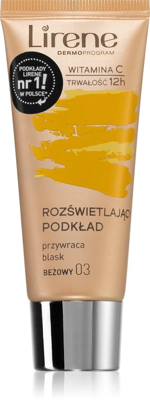 Lirene Vitamin C Fondotinta Liquido Illuminante Per Un Effetto Lunga Durata Colore 03 Beige 30 Ml