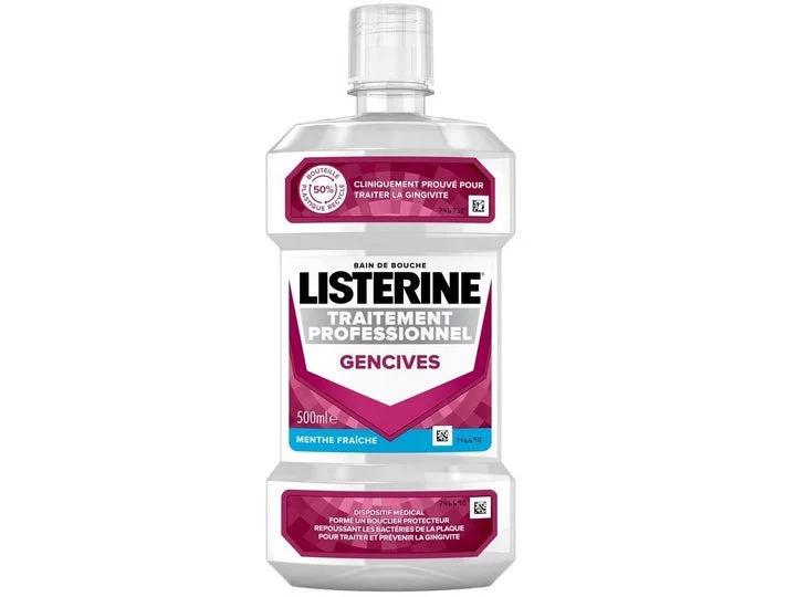 Listerine Bagno Bocca Trattamento Professionale Gengive Menta Fresca 500 ml