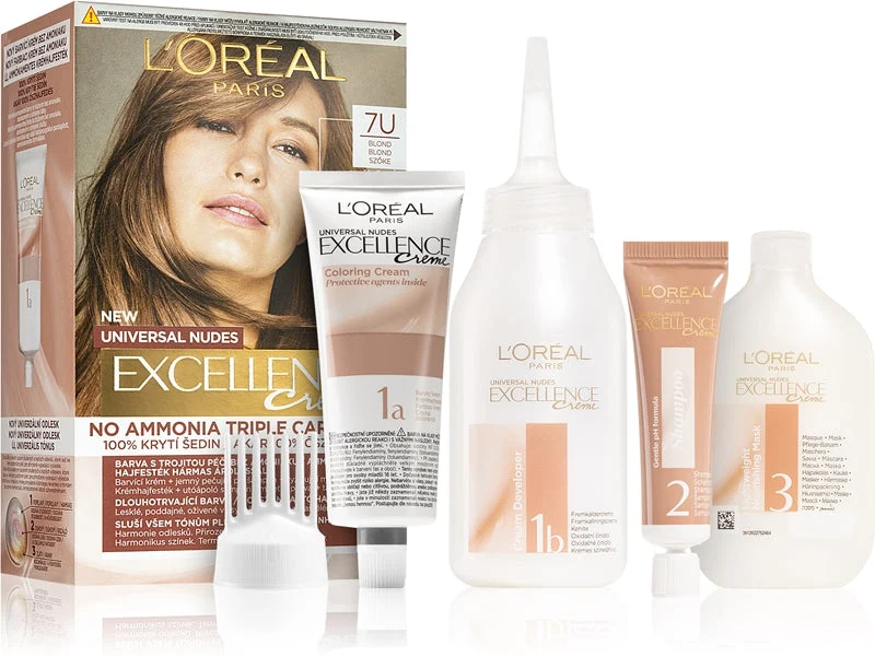 Colore permanente per capelli Excellence Universal Nudes Excellence 48 ml - Shade: 7U Blond