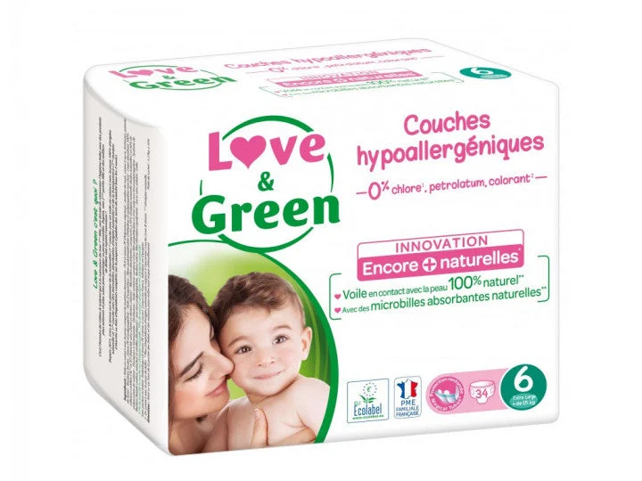 Love&Green Pannolini Ipoallergenici T6 + da 15 kg x34