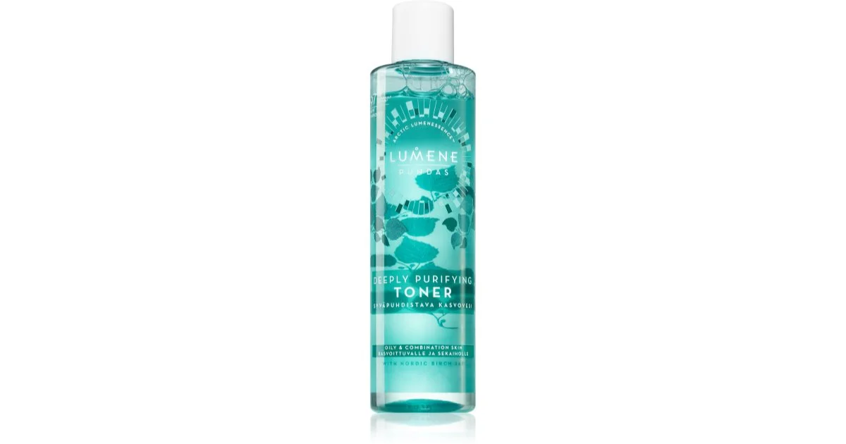 Lumene PUHDAS lozione tonica detergente purificante per la riduzione del sebo in eccesso e dei pori dilatati 200 ml