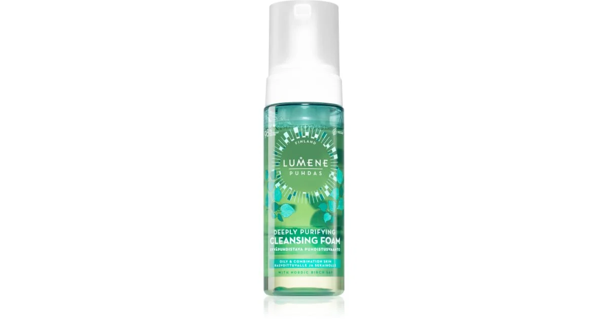 Lumene PUHDAS mousse struccante purificante detergente per pelli grasse e miste 150 ml