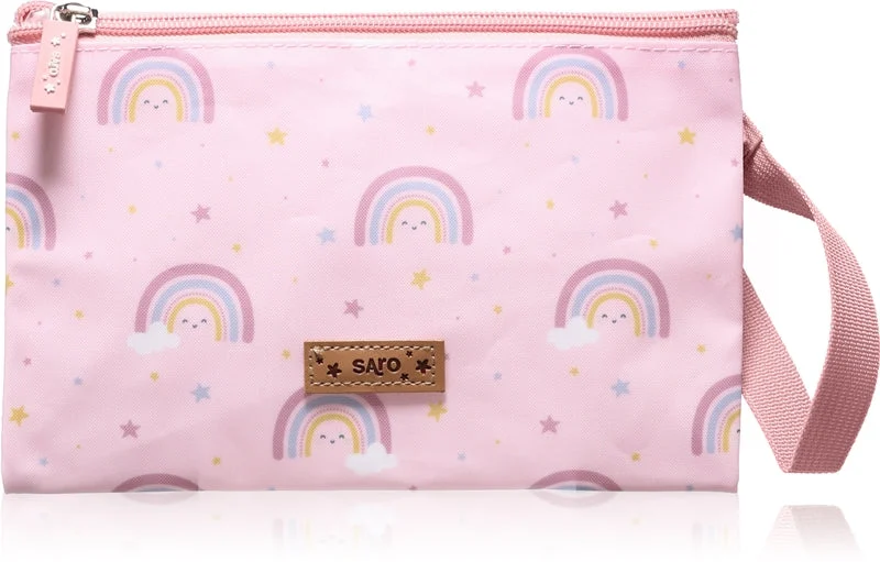 Saro Baby Pranzo sacchetto per la merenda rosa arcobaleno 14,5x21,5 cm