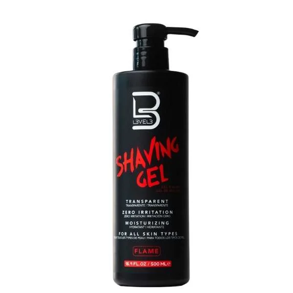 L3VEL3 TRANSPARENT SHAVING GEL FLAME 500ML