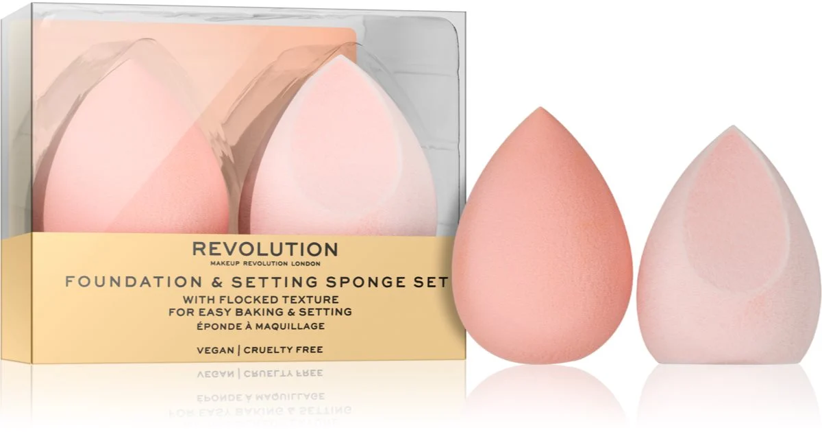 Makeup Revolution Corregge e Fissa spugnetta per fondotinta 2 pezzi