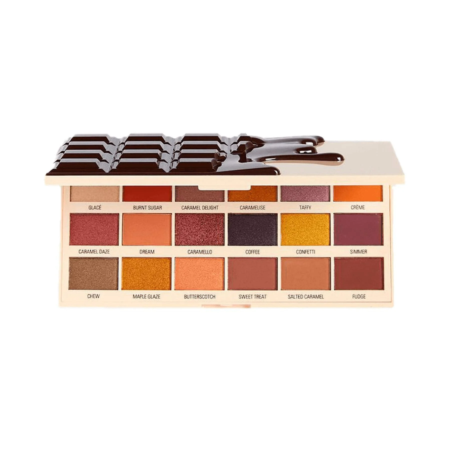 Makeup Revolution, I Heart, Palette ombretti, Caramel Nudes Chocolate, 18 Sfumature, 18 g