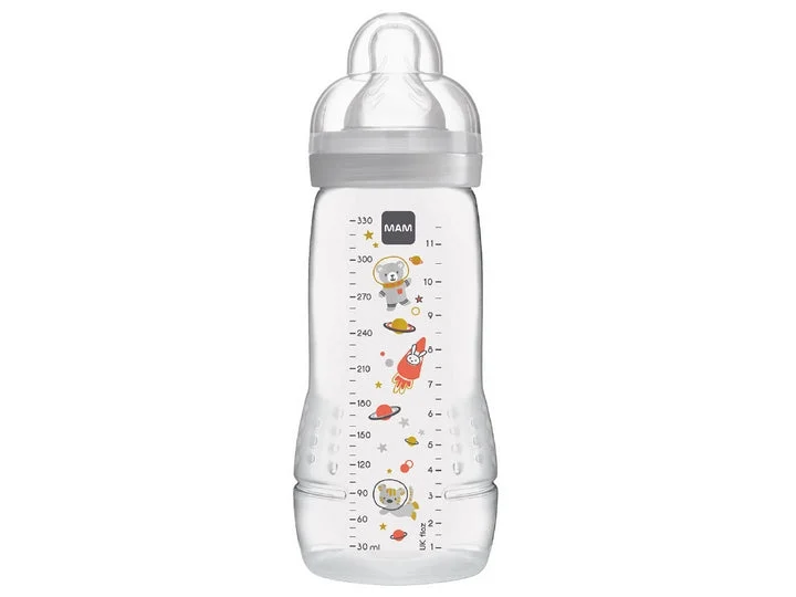MAM Biberon Easy Active 6 mesi+ Portata X "Spazio" - Grigio 330 ml