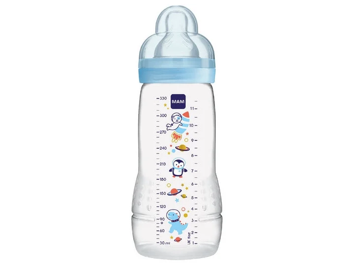 MAM Biberon Easy Active 6 mesi+ Portata X "Spazio" - Blu 330 ml