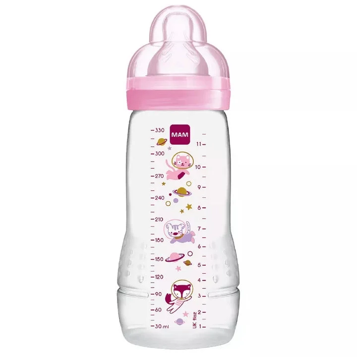 MAM Biberon Easy Active 6 mesi+ Portata X "Espace" - Rosa 330 ml