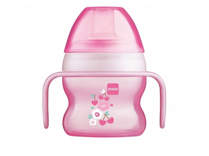 MAM Tazza da Becco Flessibile 6 mesi+ "Fiore" - Rosa 150 ml