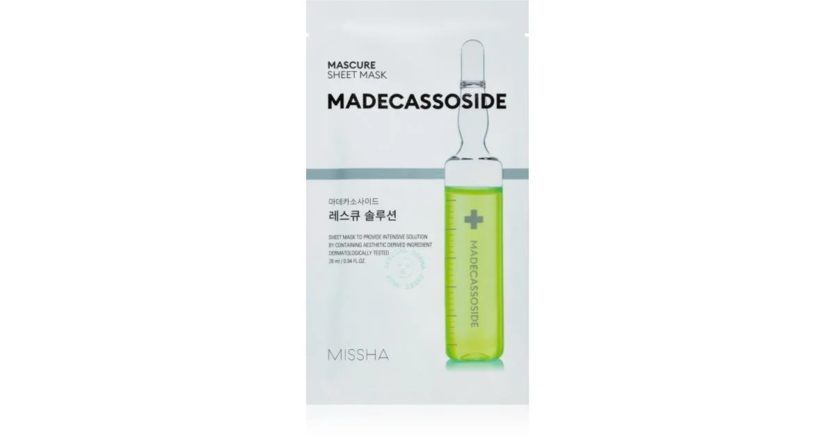 Missha Mascure Madecassoside maschera in tessuto nutriente per pelli sensibili e irritate 28 ml