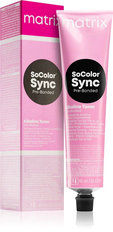 Matrix SoColor Sync Pre-Bonded Alkaline Toner Full-Bodied tonalizzante alcalino per capelli colore 4A Mittelbraun Asch 90 ml