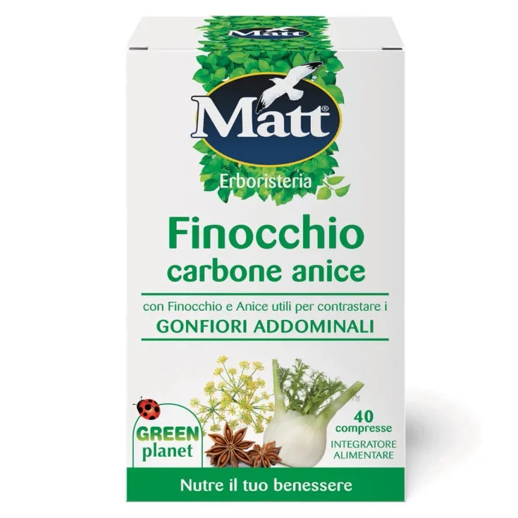 A&d spa gruppo alimentare diet Matt® Erboristeria Finocchio Carbone Anice A&D 40 Compresse