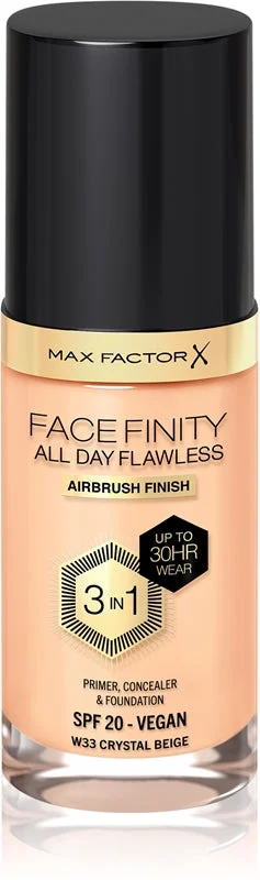 Max factor All Day Flawless Facefinity 3 in 1 - Trucco a lunga tenuta 30 ml 33 Crystal Beige