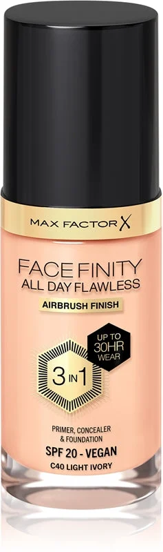 Max factor All Day Flawless Facefinity 3 in 1 - Trucco a lunga tenuta 30 ml 40 Light Ivory