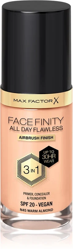 Max factor All Day Flawless Facefinity 3 in 1 - Trucco a lunga tenuta 30 ml 45 Warm Almond