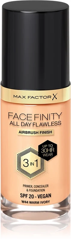 Max factor All Day Flawless Facefinity 3 in 1 - Trucco a lunga tenuta 30 ml 44 Warm Ivory