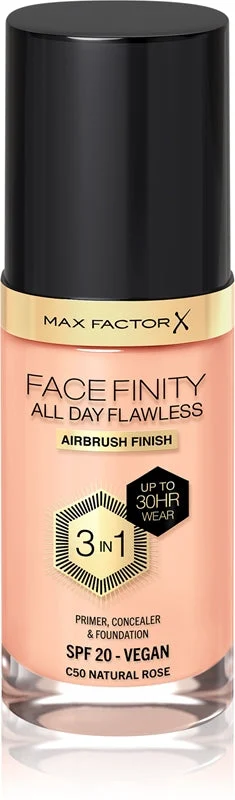 Max Factor Facefinity All Day Flawless 3 In 1 Fondotinta C50-Rosa Naturale 30ml