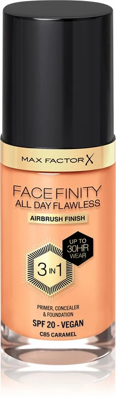 Max Factor Facefinity 3in1 Primer, Correttore e Fondotinta 85-Caramel 30ml