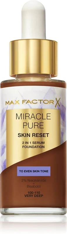 Max factor Miracle Pure Skin Reset 2in1 Siero Fondotinta - Trucco 30 ml 100-110 Very Deep