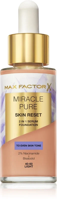 Max factor Miracle Pure Skin Reset 2in1 Siero Fondotinta - Trucco 30 ml 40-60 Light