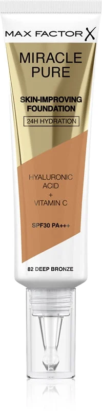 Max Factor Miracle Pure Skin-Improving Fondotinta SPF30 30 ml 82 Deep Bronze