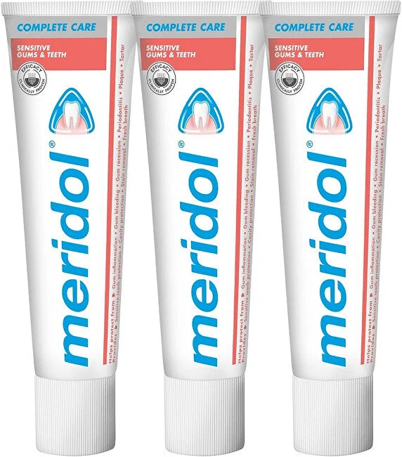 Meridol Dentifricio per denti sensibili Complete Care Sensitive Gums & Teeth tripack 3 x 75 ml