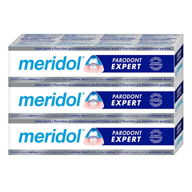 Meridol Dentifricio contro gengive sanguinanti e parodontite Paradont Expert tripack 3 x 75 ml