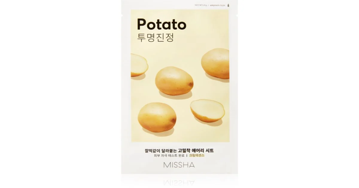 Missha Airy Fit Potato maschera lisciante in tessuto illuminante 19 g