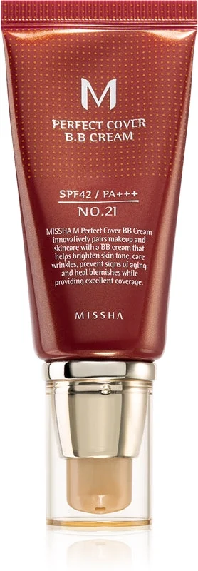 Missha M Perfect Cover BB cream ad alta protezione UV colore No. 21 Beige chiaro SPF42/PA+++ 50 ml